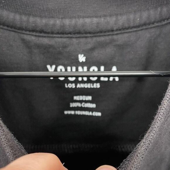 YoungLA T-shirt Unisex size Medium Black Model 412 Short Sleeve Fitted - Picture 2 of 11